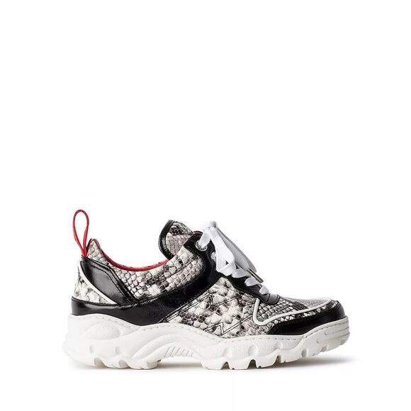 Zadig & Voltaire‎ NWOB Blaze Wild Snake Embossed Leather Platform Sneakers EU 37 - Picture 1 of 7